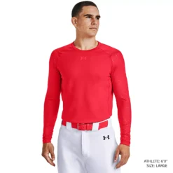 Under Armour Men's Baseball ColdGear® Long Sleeve Shirt -Rawlings Sport Gears Store 1356872 Red MODFRT