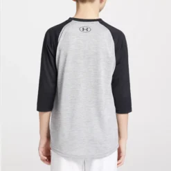 Under Armour Boys' Utility 3/4 Sleeve Shirt -Rawlings Sport Gears Store 1358788 038 GREYNAVY MODBCK