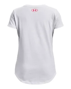 Under Armour Girls' Softball Galaxy Fill Short Sleeve T-Shirt -Rawlings Sport Gears Store 1370714 100 White BCK