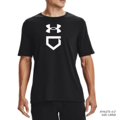 Under Armour Men's Baseball Plate Short Sleeve T-Shirt -Rawlings Sport Gears Store 1371033 001 BlackWhite MODFRT alt1