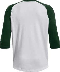 Under Armour Youth Classic 3/4 Sleeve Baseball Shirt -Rawlings Sport Gears Store 1375661 301 WhiteForestGreen BCK