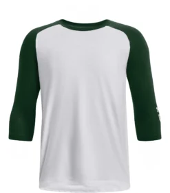 Under Armour Youth Classic 3/4 Sleeve Baseball Shirt -Rawlings Sport Gears Store 1375661 301 WhiteForestGreen FRT