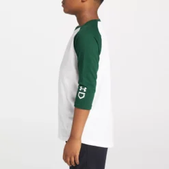 Under Armour Youth Classic 3/4 Sleeve Baseball Shirt -Rawlings Sport Gears Store 1375661 301 WhiteForestGreen MODSDE