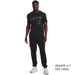 Under Armour Men's Baseball Script Short Sleeve T-Shirt -Rawlings Sport Gears Store 1377613 001 BlackPitchGray MODSTLAD