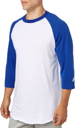 Adidas Adult Triple Stripe ¾ Sleeve Baseball Practice Shirt
