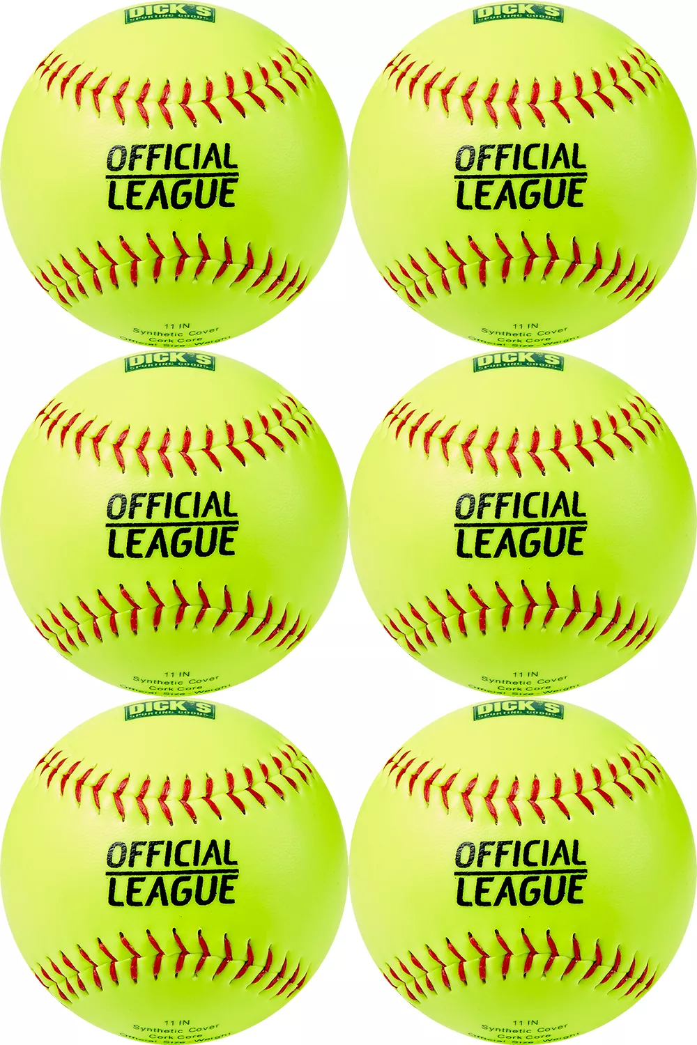 DICK'S Sporting Goods 11'' Practice Softballs – 6 Pack 1 DICK'S Sporting Goods 11'' Practice Softballs – 6 Pack