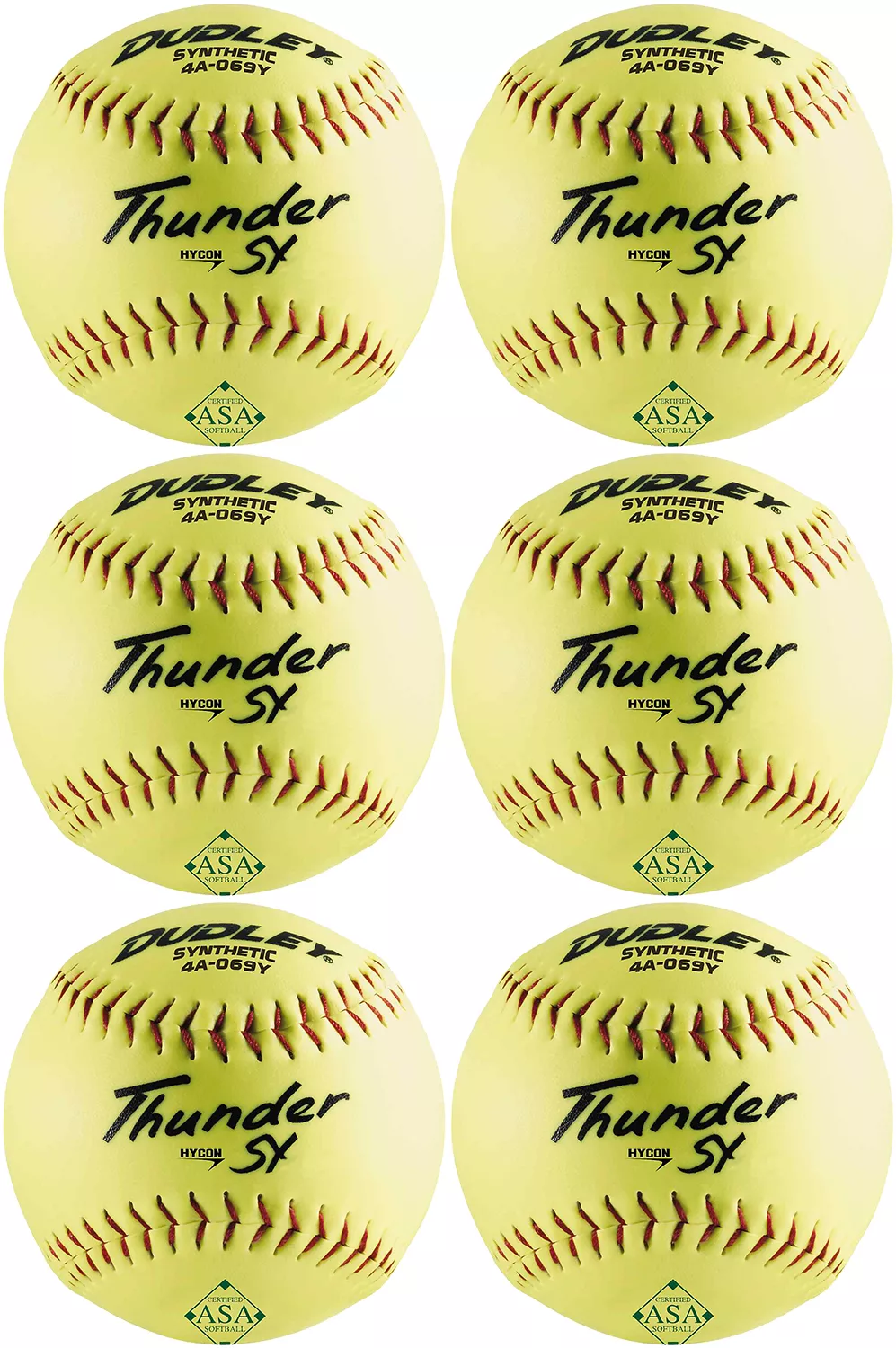 Dudley 12” ASA Thunder SY Slowpitch Softballs - 6 Pack 1 Dudley 12” ASA Thunder SY Slowpitch Softballs - 6 Pack
