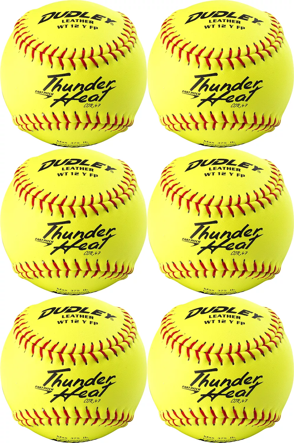 Dudley 12” NFHS/ASA Thunder Heat Fastpitch Softballs - 6 Pack 1 Dudley 12” NFHS/ASA Thunder Heat Fastpitch Softballs - 6 Pack