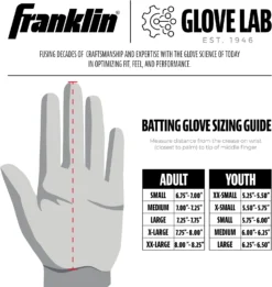 Franklin Adult CFX PRT Pro Batting Gloves -Rawlings Sport Gears Store 20683F Navy DET
