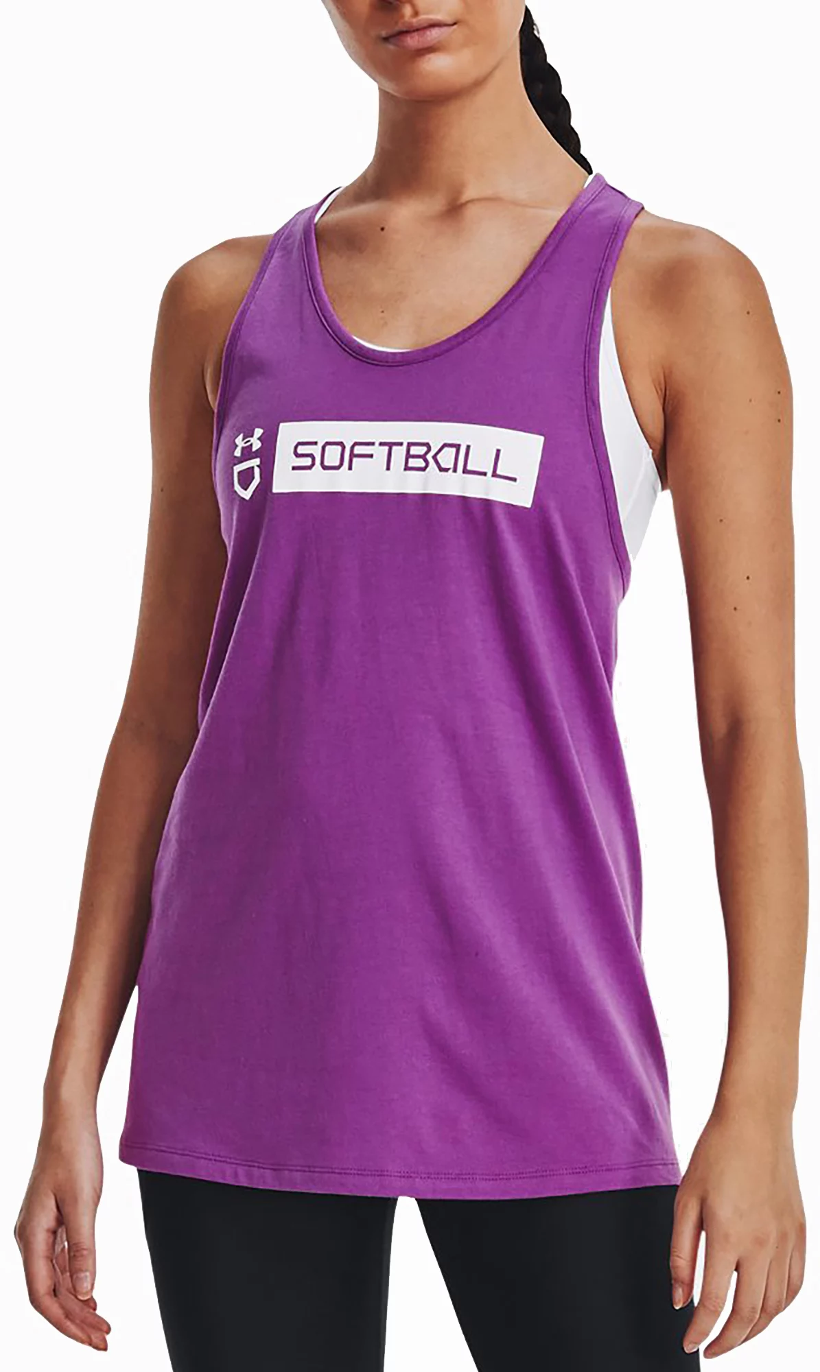 Under Armour Women's Softball Wordmark Bar Tank 1 Under Armour Women's Softball Wordmark Bar Tank