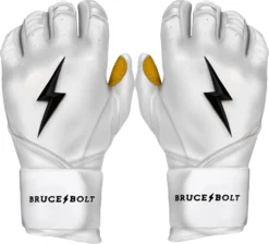 Bruce Bolt Youth Long Cuff Gold Palm Batting Gloves