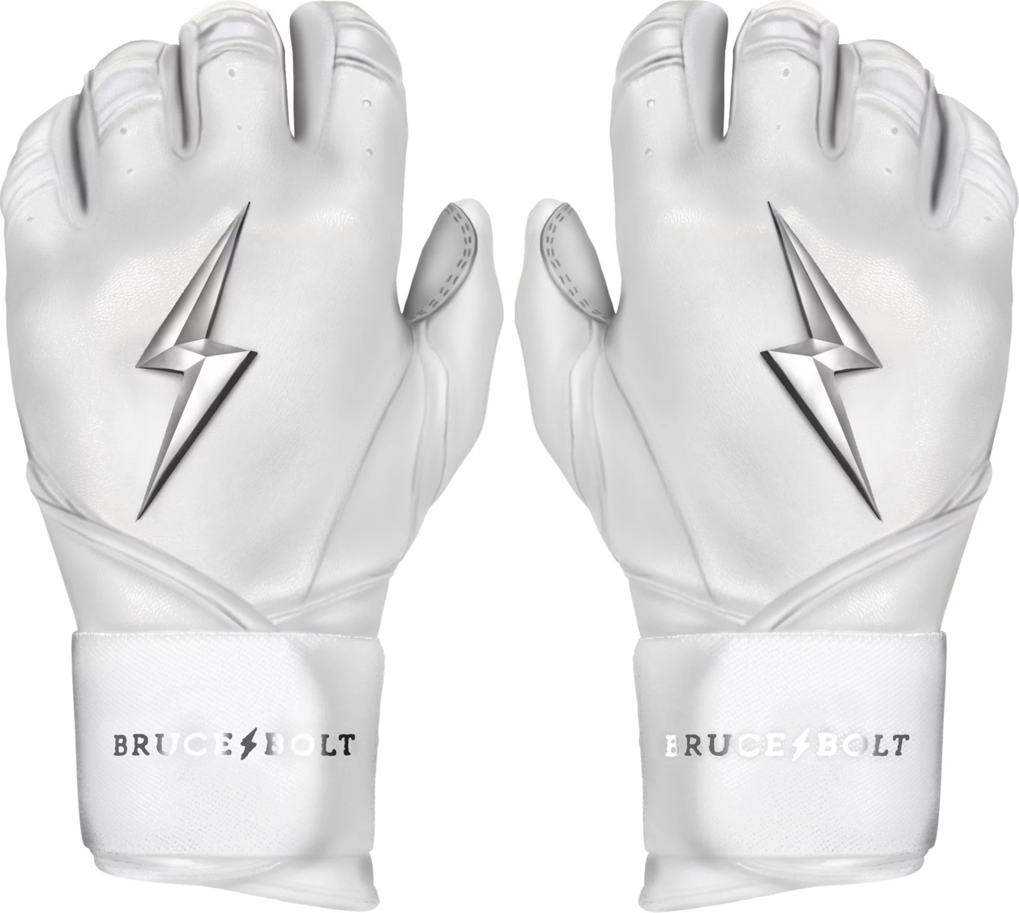 Bruce Bolt Youth Long Cuff Chrome Batting Gloves 1 Bruce Bolt Youth Long Cuff Chrome Batting Gloves