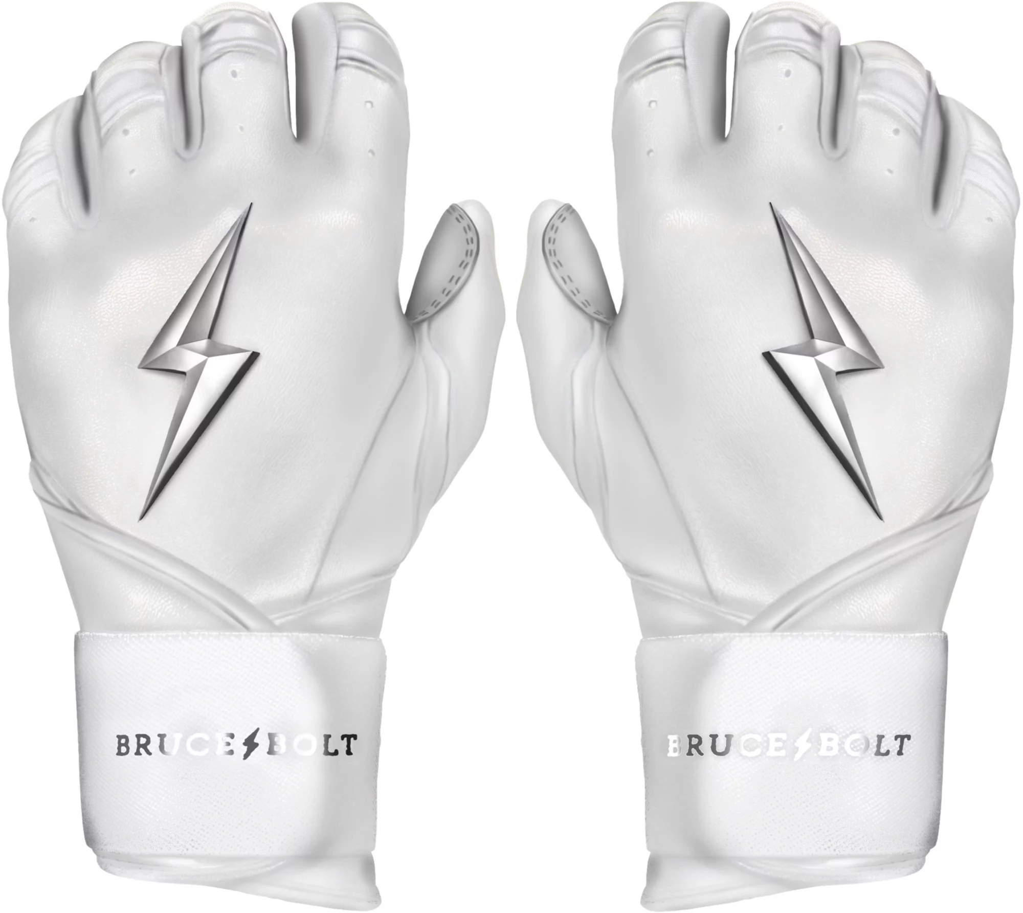 Bruce Bolt Adult Long Cuff Chrome Batting Gloves 1 Bruce Bolt Adult Long Cuff Chrome Batting Gloves
