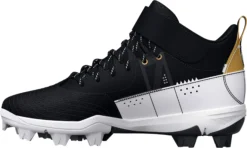 Under Armour Kids' Harper 7 Mid RM Baseball Cleats -Rawlings Sport Gears Store 3025598 001 BlackWhite INS