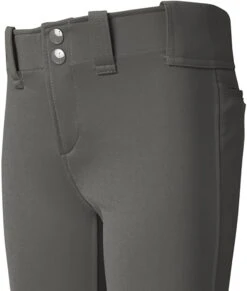 Mizuno Girls' Belted Softball Pants -Rawlings Sport Gears Store 350462 3Y3Y DarkCharcoal DET alt1