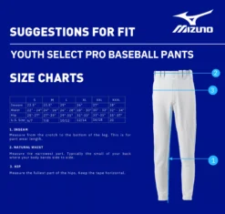 Mizuno Boys' Select Pro Baseball Pants -Rawlings Sport Gears Store 350595 Grey DET alt1