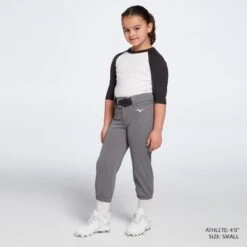 Mizuno Girls' Belted Stretch Softball Pants 12 Mizuno Girls' Belted Stretch Softball Pants -Rawlings Sport Gears Store 350783 929204 Charcoal MODFRT