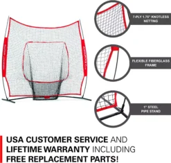 Rukket Sports 7' X 7' Original Sock It! Baseball/Softball Net 8 Rukket Sports 7' X 7' Original Sock It! Baseball/Softball Net -Rawlings Sport Gears Store BAS100 NOCOLOR DET alt2