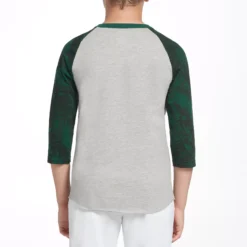 Adidas Boys' Triple Stripe Printed ¾ Sleeve Baseball Graphic Shirt -Rawlings Sport Gears Store BBA11032 GreenTwistCamoLogo MODBCK