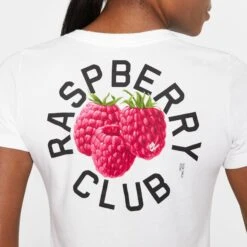Nike Women's "RASPBERRY CLUB" Dri-FIT Cotton Softball T-Shirt -Rawlings Sport Gears Store CD7964 100 White MODDET