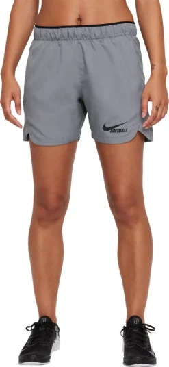 Nike Women's Dri-FIT Softball Shorts -Rawlings Sport Gears Store CZ9738G CZ9738065 GreyBlackBlack MODSTLAD