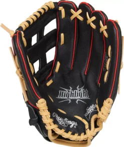 Rawlings 11.5'' Youth Highlight Series Glove -Rawlings Sport Gears Store DICH115HB 60 Black PALM