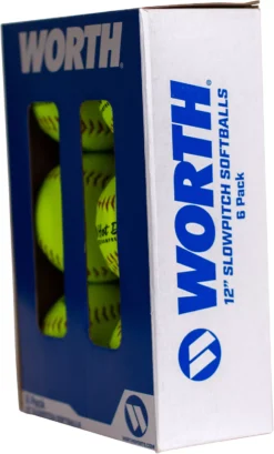 Worth 12" USA Hot Dot Slowpitch Softballs - 6 Pack -Rawlings Sport Gears Store DICWAHD12SY 6P NOCOLOR AL