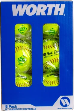 Worth 12" USA Hot Dot Slowpitch Softballs - 6 Pack -Rawlings Sport Gears Store DICWAHD12SY 6P NOCOLOR PKG alt1