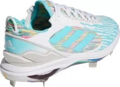 Adidas Women's Purehustle 2 Elite Dripped-Out Metal Fastpitch Softball Cleats -Rawlings Sport Gears Store FZ0321 WhiteBlue BCK