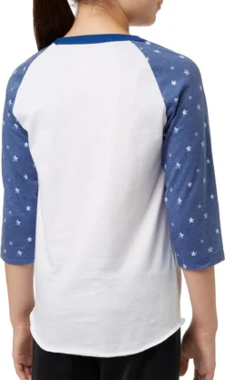 Adidas Girls' Destiny ¾ Sleeve Printed Softball Graphic Shirt -Rawlings Sport Gears Store GBA11013 BlueStarPrint MODBCK