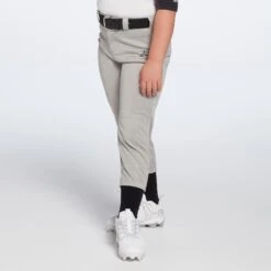 Adidas Girls' Destiny Softball Pants -Rawlings Sport Gears Store GBA12013 GreyBaseball DET alt3