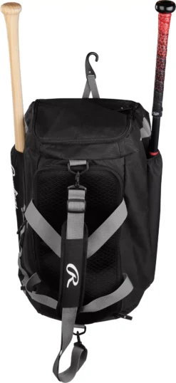 Rawlings Mach Baseball/Softball Duffle Bag -Rawlings Sport Gears Store MACHDB Black FRT alt1
