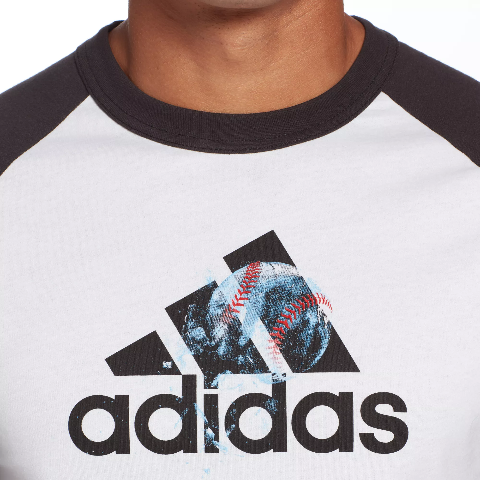 Adidas Men's Triple Stripe Graphic ¾ Sleeve Baseball Shirt 4 Adidas Men's Triple Stripe Graphic ¾ Sleeve Baseball Shirt - Image 4