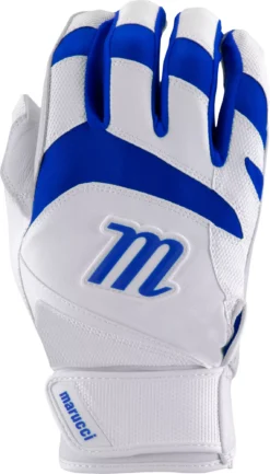 Marucci Youth Signature 3 Batting Gloves -Rawlings Sport Gears Store MBGSGN3Y W RB MBGSGN3YWRBY WhiteRoyalB BCK