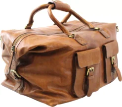 Rawlings Frankie 19'' Leather Duffle Bag -Rawlings Sport Gears Store RS10023 Cognac AR