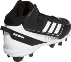 Adidas Kids' Icon 7 Mid MD Baseball Cleats -Rawlings Sport Gears Store S23704 BlackWhite BCK