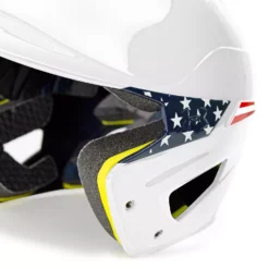 Under Armour Junior USA Converge Baseball Batting Helmet W/ Universal Jaw Guard -Rawlings Sport Gears Store UABH2 USAG110D UABH2SM110D PureWhiteUSA DET