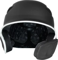 Rawlings Junior VELO Baseball Batting Helmet W/ Reversible Jaw Guard -Rawlings Sport Gears Store VELOREV JR RVELREVMGBK BlackWhite FRT